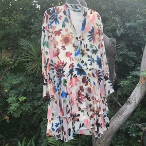 Alice and Olivia floral party dress. Silk burnout